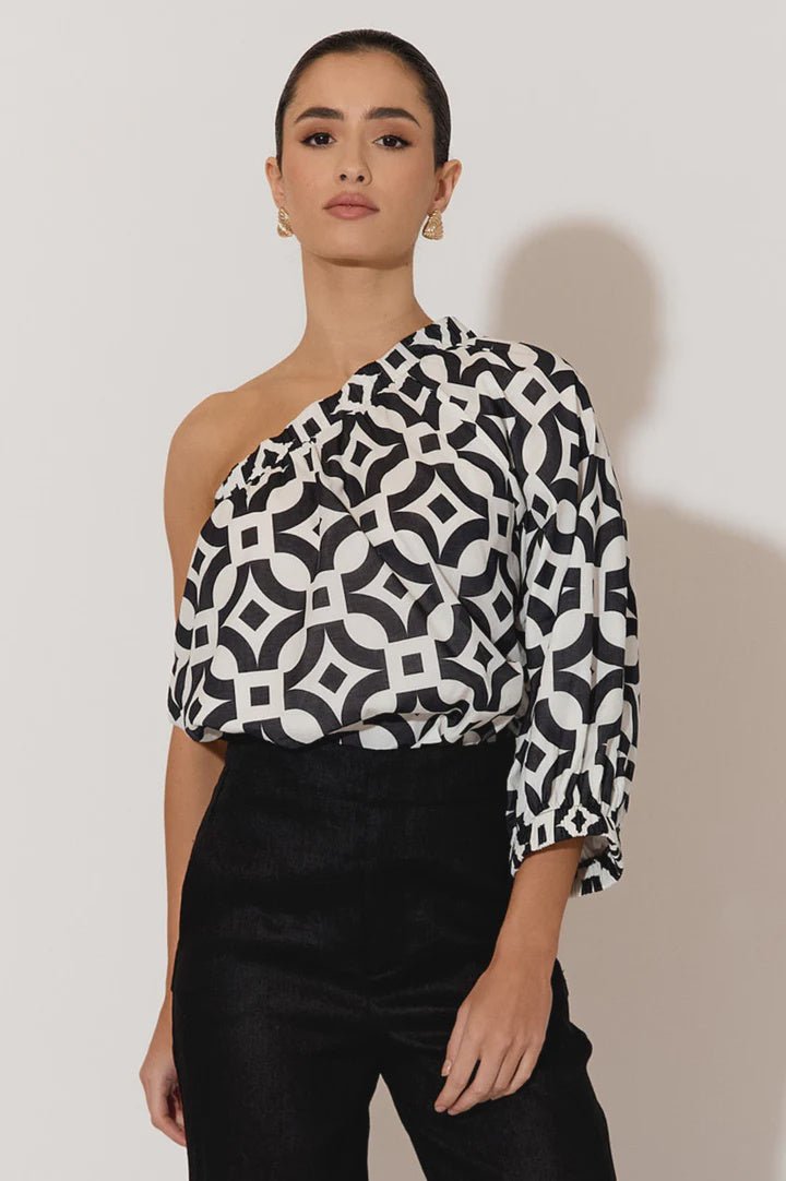 Elaine Geometric One Shoulder Top