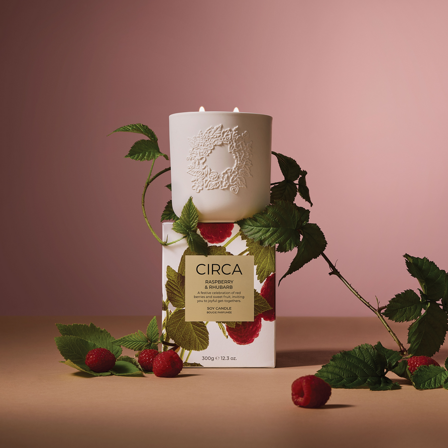 Raspberry & Rhubarb Candle 300g