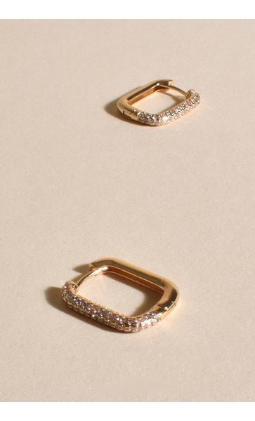 Diamante Front Link Shape Hoops